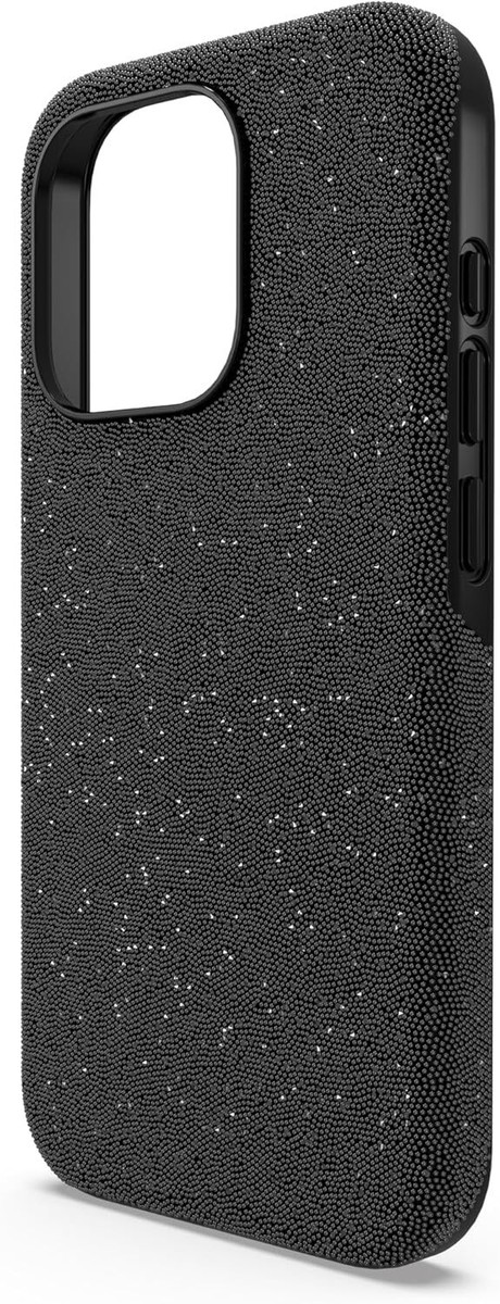 【SWAROVSKI】クリスタル iPhone 15Pro/15ProMax用 ケース/black High スマートフォンケース, フラットバック・クリスタル