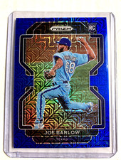 2022 Panini Prizm #96- JOE BARLOW Blue Mojo Prizm SP Rookie RC #'d 15/199