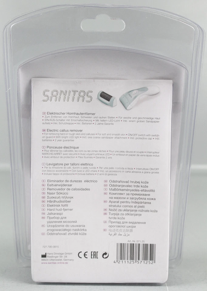 Sanitas Beurer SMA 21 elektrischer Hornhautentferner  LED Licht Fußpflege L3-21 - Bild 2 von 2