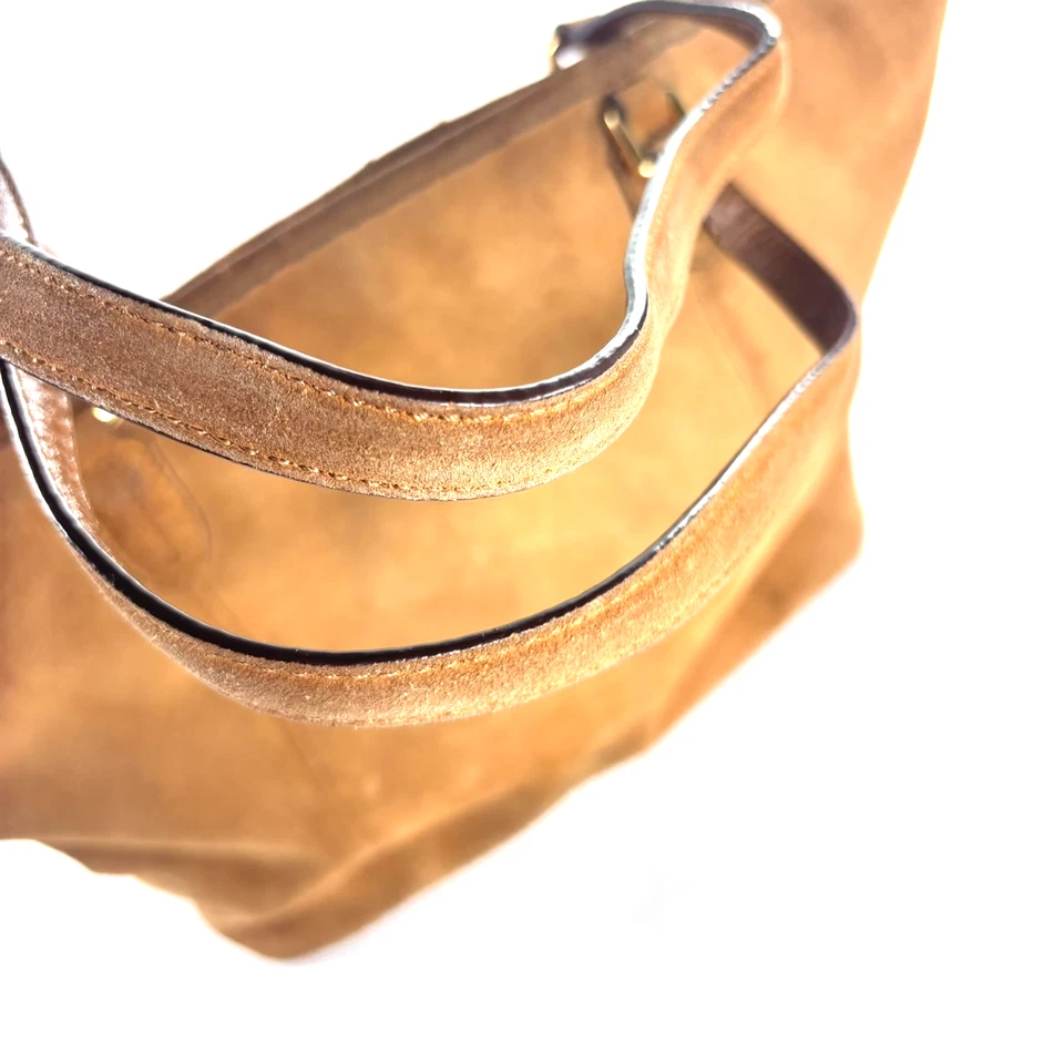 Ralph Lauren Suede Cowhide Leather Tote Bag Brown Cognac Western Equestrian - Image 4 of 4