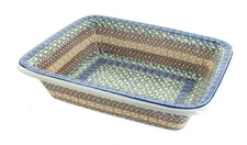 Blue Rose Polish Pottery Athena Small Rectangular Baker