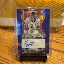 2025 Prizm Draft Picks - Xzavier Henderson (RC) Blue /249 Signing Day Auto