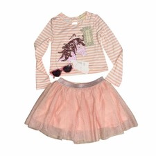 Btween/Janie Jack Unicorn Pink Outfit.Skirt,Top,Sunglasses Size 4