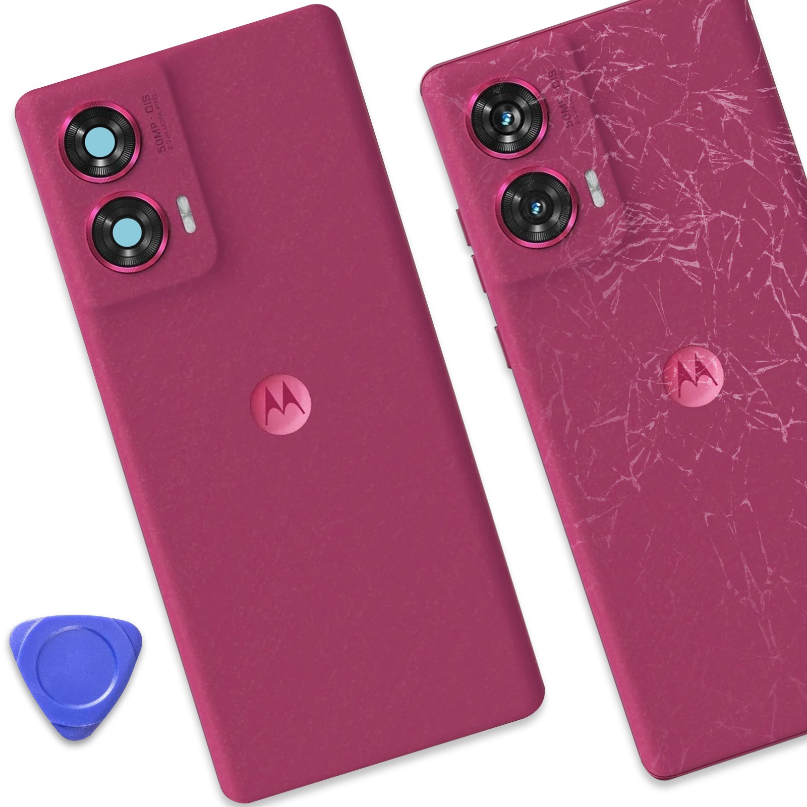 Vitre arrière Edge 50 Fusion, pièce de rechange originale Motorola Fuchsia
