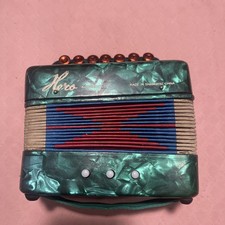 Vintage Hero Green Marble Accordion early 90  s