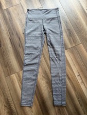Athleta Women’s Sz Small Gray Striped Leggings Yoga Pants Athleisure Comfy