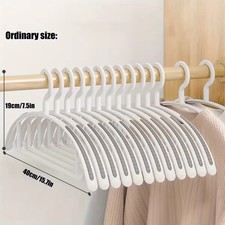 10pcs Non Slip Plastic Clothes Hangers Thick Wide Shoulder Drying Rack White