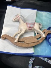 Vtg 80/90 Rocking Horse Burwood Productions Wall Decor Resin Plastic Pink Purple