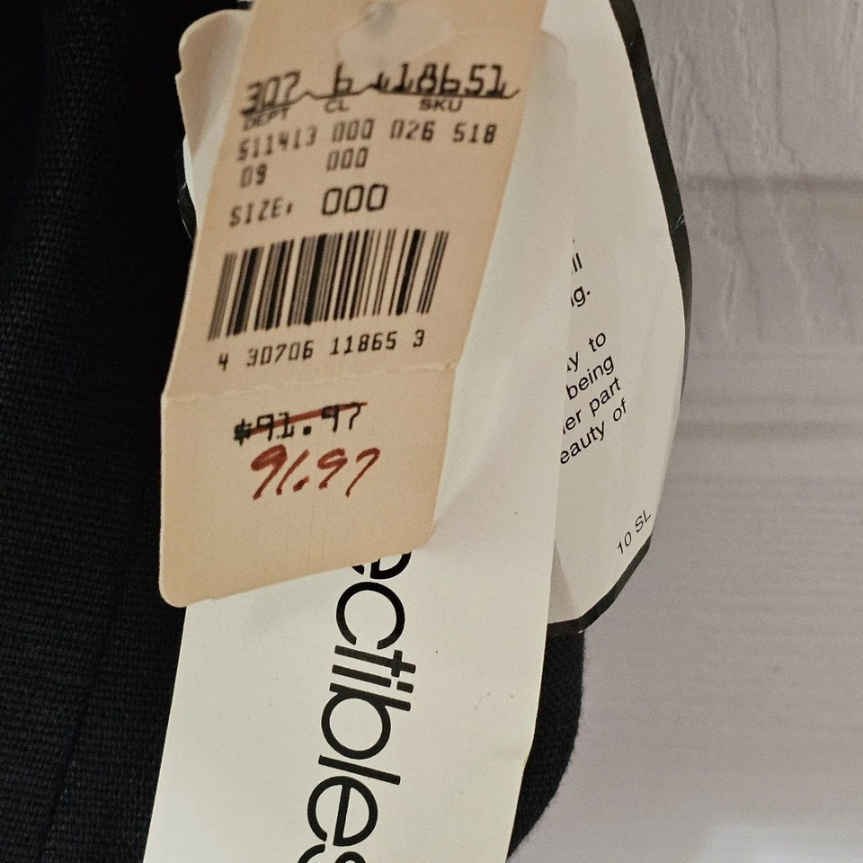 Blazer de Colección JH Coleccionables Doble Pecho Lino Negro Mujer Talla 12 Manga Corta Nuevo con Etiquetas Foto 3 de 4