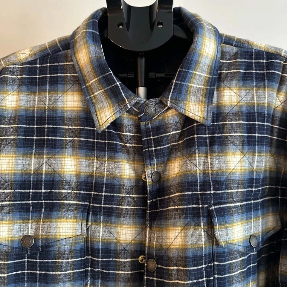 Lucky Brand Quilted Jacket Blue And Yellow XL - Image 3 of 4