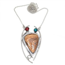 Picture Jasper Gemstone Mother's Day Handmade Jewelry Necklace 20 in