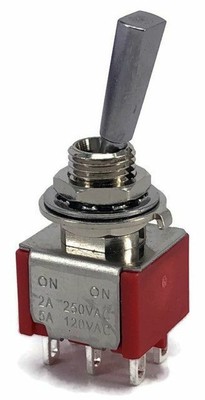 MINI KIPPSCHALTER DPDT 6 PIN EIN-FLACHHEBEL PHASENSCHALTEN &...