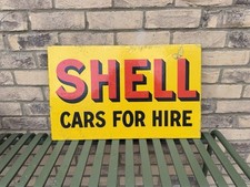 Shell Enamel Sign Double Sided Sign Original Cars For Hire - Rare - Fair Price