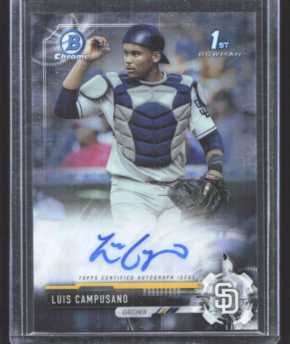 2017 Bowman Draft #CDA-LC Luis Campusano Chrome Draft Pick Autographs
