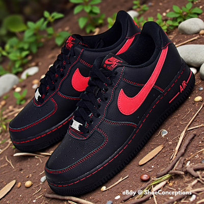 #ad Nike Air Force 1 #x27;07 LV8 Shoes Black University Red HQ2037 005 Men#x27;s Sizes NEW $119.88