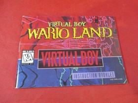 Wario Land Nintendo Virtual Boy Instruction Manual Booklet + Insert ONLY #a