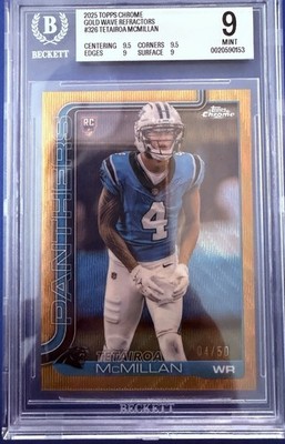 2025 Topps Chrome RC Gold Wave Tetairoa McMillan ⭐️ BGS 9 NUMBER MATCH 4/50 🔥🔥