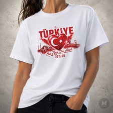 Turkey t shirt football 2026 flag top Turkiye soccer heart tee gift all sizes