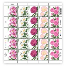 Roses Stamps Sheet of 25 x 1st Class from Royal Mail (ideal for invitations)