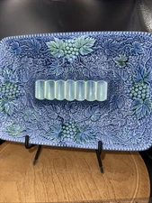 MCM Ceramic Grape Vine Ashtray  Blue/teal