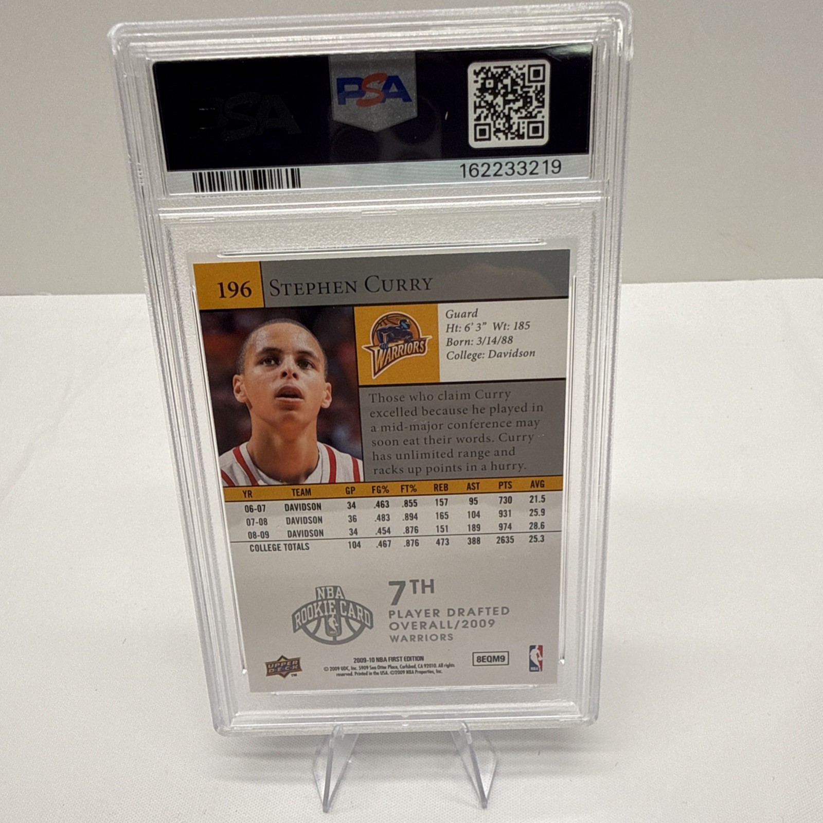 2009-10 Upper Deck First Edition - Star Rookies Stephen Curry #196 (RC) view 2