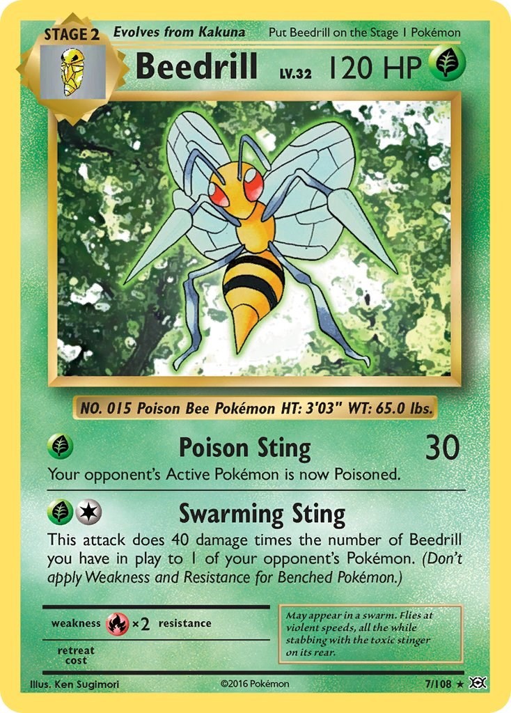 Pokemon Beedrill 7/108 XY - Evolutions Rare MP