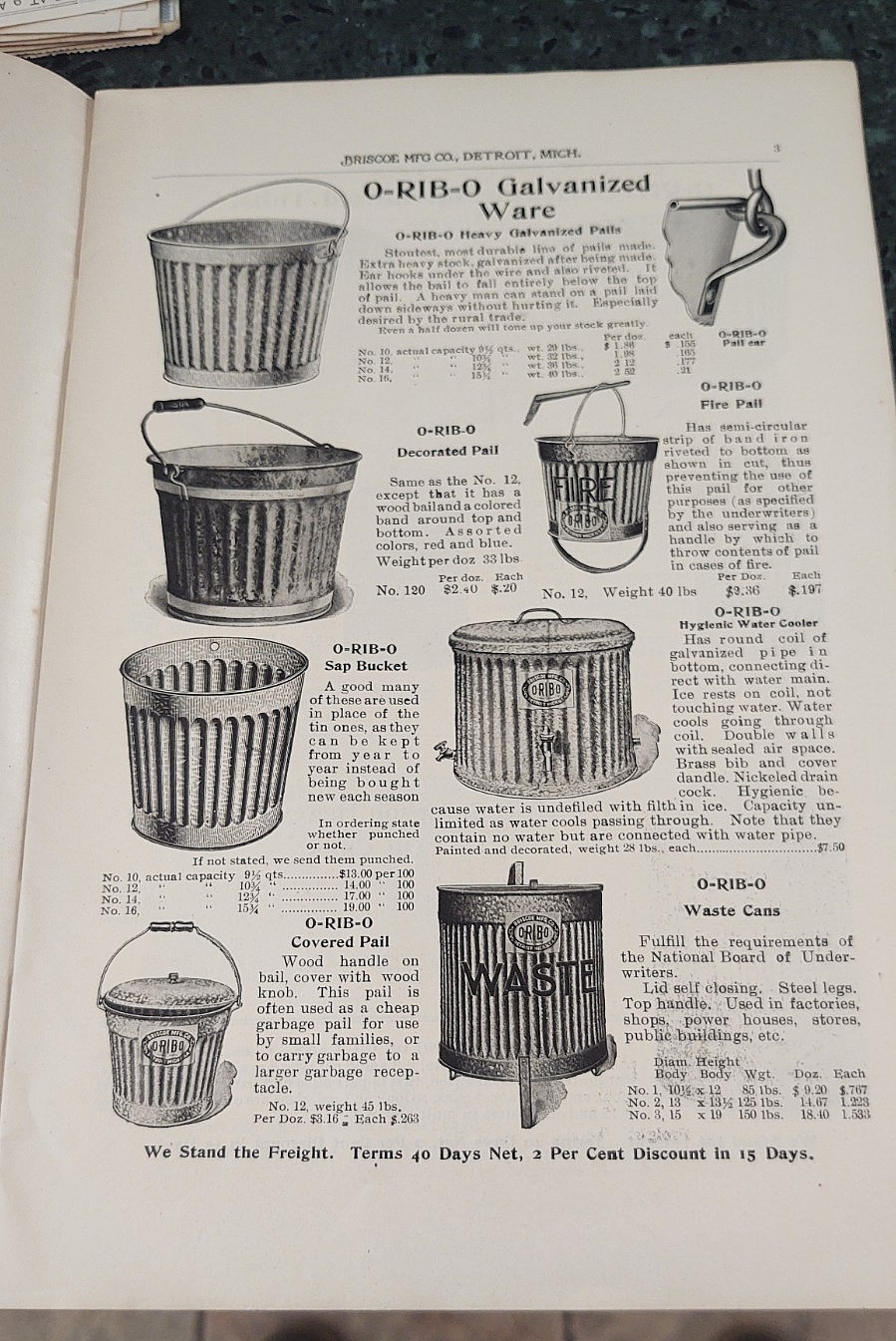 1905 Trade catalog Briscoe Mfg Graniteware Stoves O-Rib-O RFD Mailboxes Tinware