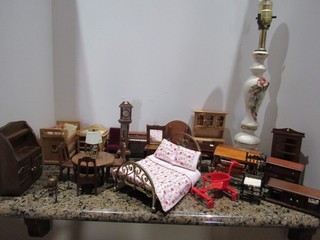 Dollhouse Miniature LOT OF WOODEN FURNITURE SHACKMAN CONCORD etc 1:12