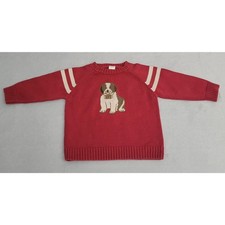2007 Gymboree Boys Toddler Sweater 2T Red Saint Bernard Dog 100% Cotton