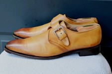 SALE - Franceschetti Vintage 10.5 - 11 Italian Tan Monk Strap Mens Dress Shoes
