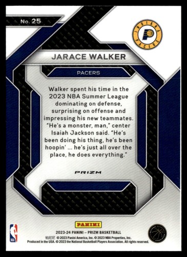 2023-24 Panini Prizm Emergent Prizms Green Jarace Walker Indiana Pacers #25 - Picture 2 of 2