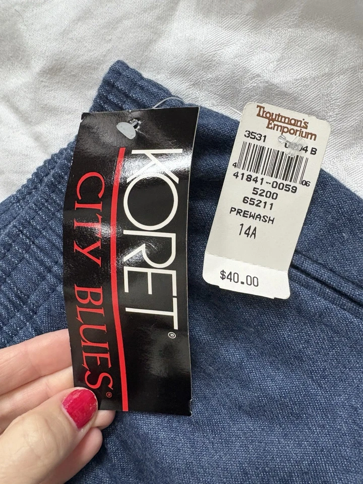 Винтажные женские джинсы Koret City Blues без застежек винтажные 14 джинсовая ткань хлопок стрейч размер 6 - Изображение 3 из 4