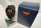 Vintage Timex Expedition Mens Watch 40mm Red Digital Brown Leather ~Papers~NEW!