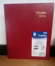 NEW BROWNLINE C550C RED COILPRO 2026 LARGE DAILY PLANNER TWINWIRE BOUND 10X7.75