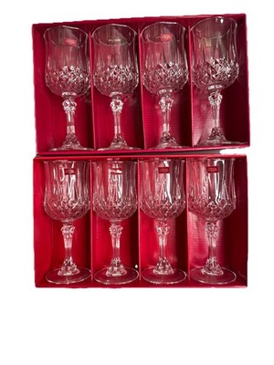 Cristal d'Arques LONGCHAMP CLEAR 5 1/2 oz Wine Glasses, 6 1/4'' SET 8pc