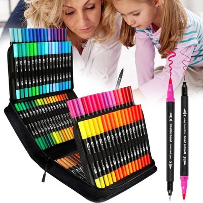 Aquarellstifte 100 Farben Doppel Filzstifte Malstifte Farbstifte für Malbücher