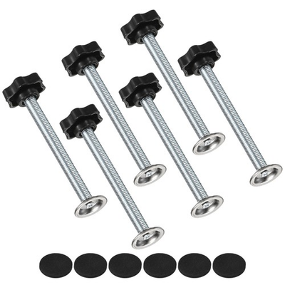 #ad 6 Pack M10x100mm Star Clamping Knobs with Screws Pressure Plate Rubber Pad AU $31.41