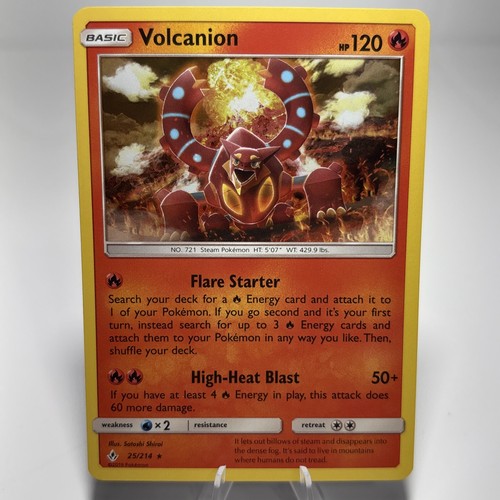 Pokemon TCG SM Unbroken Bonds Volcanion 25/214 Holo Rare NM!