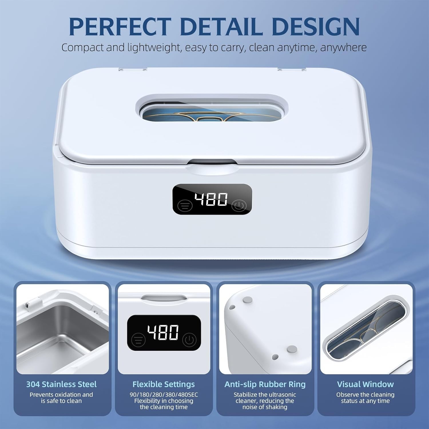 Ultrasonic Jewelry Cleaner,50Khz Professional Jewelry Cleaner Ultrasonic Machine