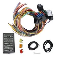 Wiring Harness Universal,Circuit Wiring Harness Kit 14 Fuse for 14 Circuit