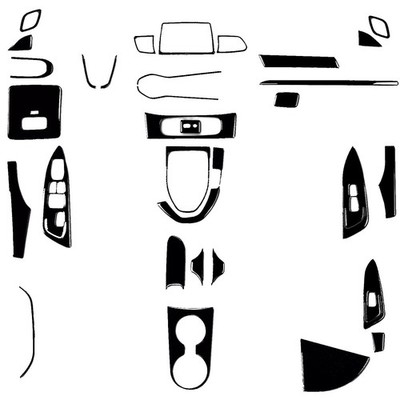 48Pcs Glossy Piano Black Interior Dash Trim Kits For Hyundai Veloster JS N 19-22