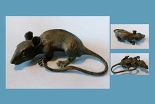 Bronze Figur Ratte Nagetier NEU