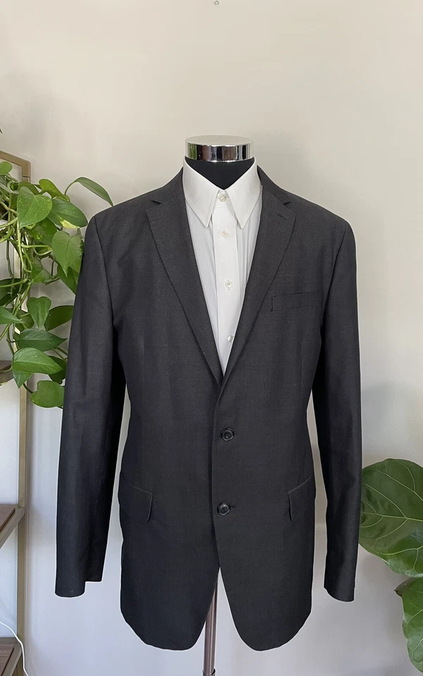 Bar III Mens Two-Button Charcoal Blazer Cotton Wool Sport Coat Jacket Size 42L - Изображение 2 из 4