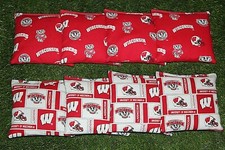 Cornhole Bean Bags Set of 8 ACA Regulation Bags UNIVERSITY OF WISCONSIN BADGERS
