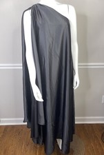 Mable Womens Dress Size M Black One Shoulder Evening Gown Side Drape 36” Bust