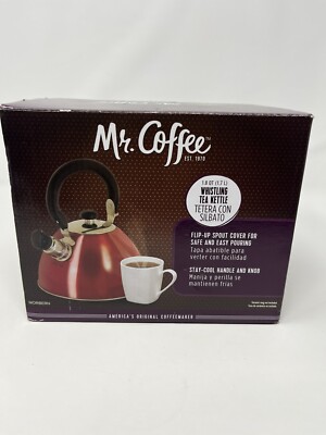 2010 NOS Coffee Quart Stainless Steel Whistling Red Tea