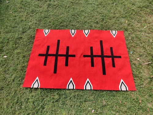 5x8 Wool Navajo Rug Southwest Pattern Housewarming Area Rug Native Wool Rug - Picture 4 of 12