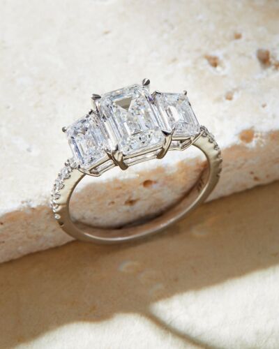 3.50ct Total Lab-Grown Diamond Engagement Ring 2.10ct Center Stone Gold