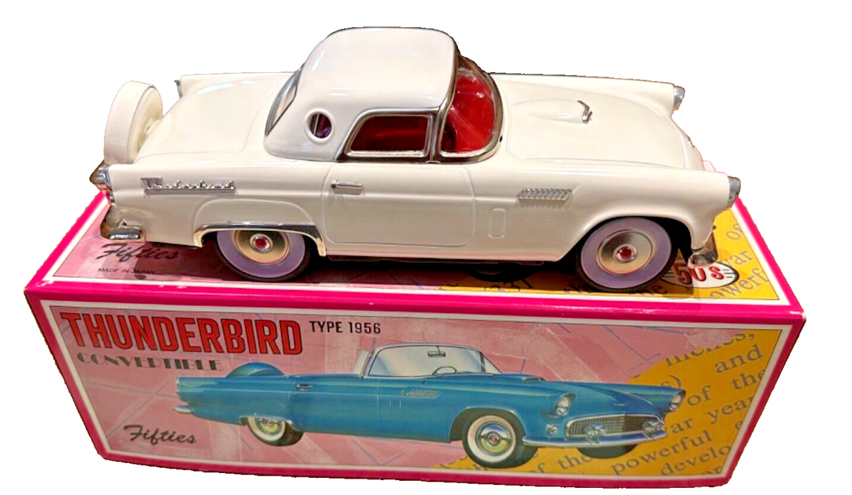 Ford Thunderbird White Type 1956 VintageHard Top Fifties Car Metal