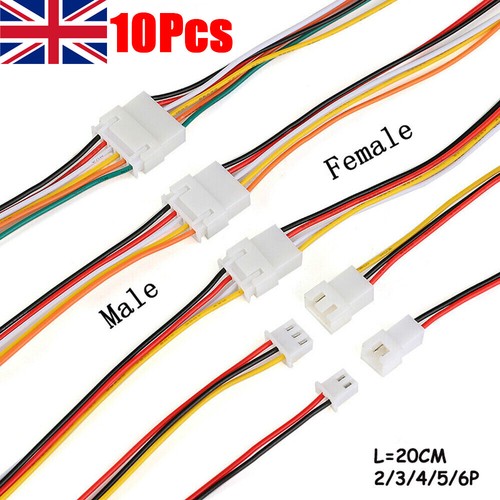 10 Pcs 2-4 Pin Mini Micro JST XH 2.54mm 20AWG Connector Plug With Wires 20cm - Picture 3 of 26